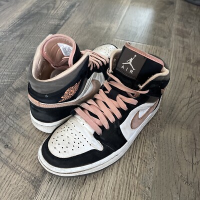 Size 5.5 - Jordan 1 Mid Black/Brown/Peach-image