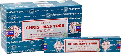 Satya Christmas Tree Incense Sticks Joss Sticks Pack of 12X15g Each 180 g Box-image