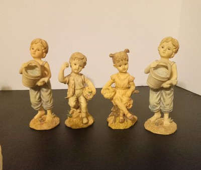 Creative Co Op Lot Figurines Children W Baskets & Watering Cans-image