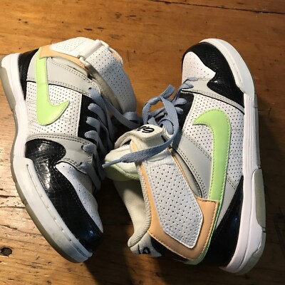 Nike 6.0 Air Morgan Mid Sz. 7 Women 407479-034 White/Black/peach/lime green  mk-image