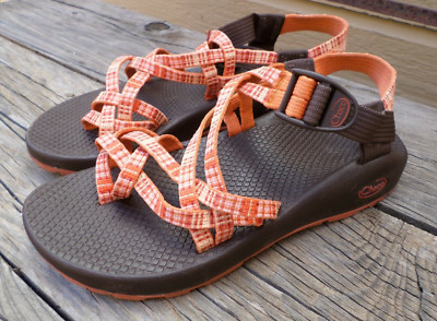 CHACO  Orange Strappy Sport Sandals Women's 7-image