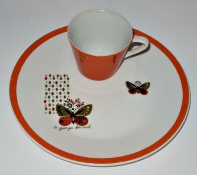 Georges Briard LEMON TREE, Mid Century Modern Orange Tree Snack Cup &Tray-image