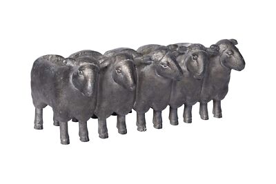 Creative Co-Op Resin Sheep Planter with Distressed Iron Finish Iron Sheep-image