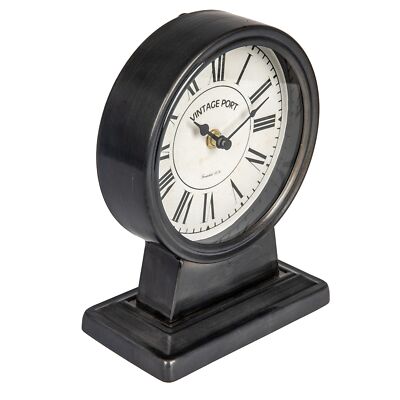 Creative Co-Op Vintage Metal Mantel Clock Gunmetal Black-image