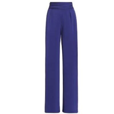 Ramy Brook Women's Joss Satin Wide Leg Pants Sz S NWT 385 BLUE-image