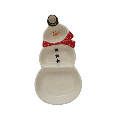 Creative Co-op - Snowman Dish with Top Hat Toothpick Holder - XS1331-image