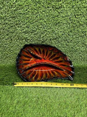 MID-CENTURY MODERN ORANGE POTTERY ASHTRAY CALIFORNIA ORIGINALS VINTAGE-image