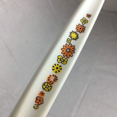 Vintage Regent Sheffield England cutlery steak knives set 7  orange flowers-image