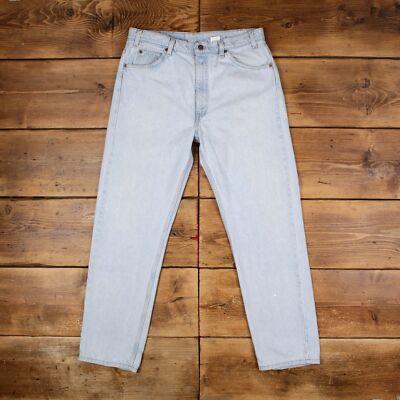 Vintage Levis Jeans 34 x 32 90s Light Wash Straight Blue Orange Tab Denim-image