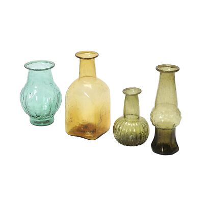 Creative Co-Op Hand Blown Glass Vases, Multicolor, Set of 4 Styles-image