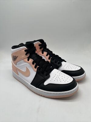 Nike Air Jordan 1 Mid White/Arctic Orange/Black 554724-133 Men's Size 11.5-image
