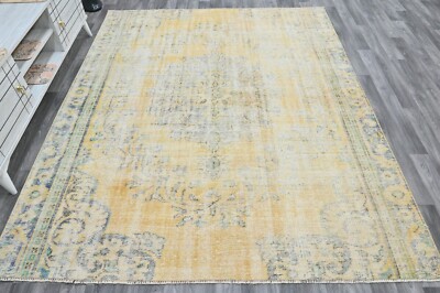 Vintage Turkish Oushak Rug, Orange 6x7 ft, Handmade Wool, Bohemian Anatolian-image
