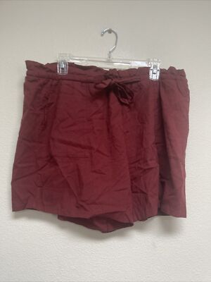 Torrid NWT  Drawstring Paperbag Waist Mid Short  Pockets Rust Color Size 0-image