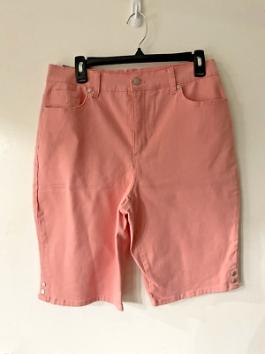 Gloria Vanderbilt Amanda Jeans/short Size 10 in Coral Essence -image