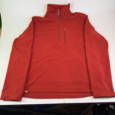 Brasher 1/4 Zip Mid Layer Jumper Hiking Walking Pullover Terracotta Orange UK M-image