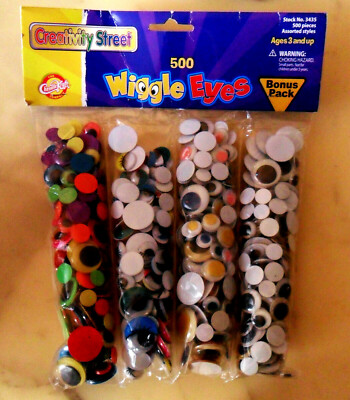 Sealed Pack of 500 WIGGLE EYES Creativity Street, Assorted Styles, Ages 3 and Up-image