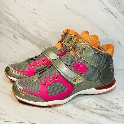 Ryka Downbeat Mid Athletic Shoes Gray Orange Pink Women's US Size 9-image
