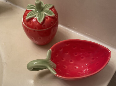 Creative Co. - Op Strawberry Stoneware Jar & Bowl-image