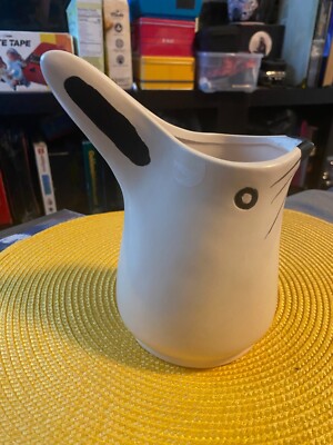 Creative Co-Op Stoneware Rabbit Pitcher-image