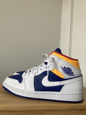 Size 8 - Jordan 1 Mid Royal Blue Laser Orange-image