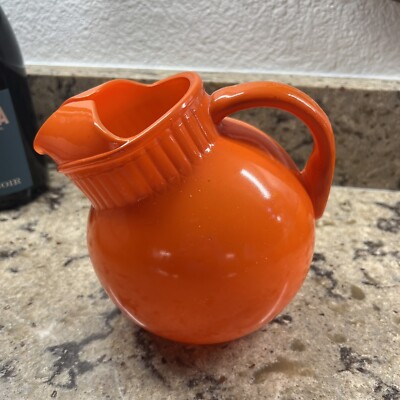 Mid-Century Modern One Quart Glass Pitcher in Orange-image