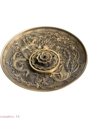 Zinc Alloy Dragon Lotus Incense Burner Holder Joss Stick Tibetan Incense Censer-image