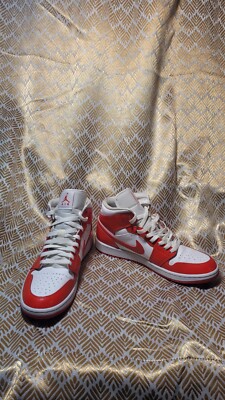 ✅Nike Air Jordan 1 Mid Syracuse White Habanero Red-image
