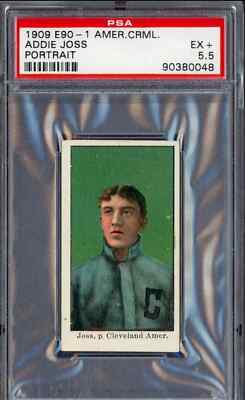 1909 E90-1 American Caramel Addie Joss Portrait Cleveland HOF PSA 5.5 EX+-image