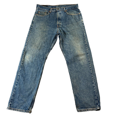 Vintage Levis 615 Jeans 35 30 * Mid Wash Blue 90s Orange Tab Button Cotton-image