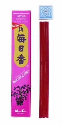 Morning Star Incense joss Sticks by Nippon Kodo - Lotus - 50 Stick & Holder-image