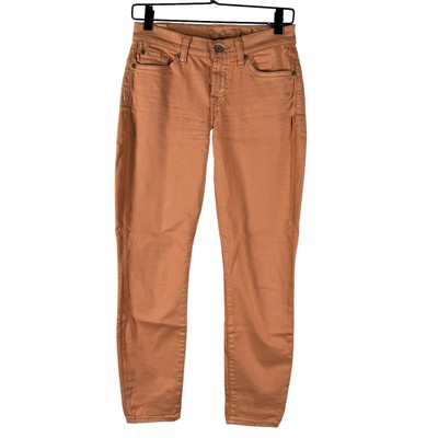 7 For All Mankind Womens Jeans Orange Stretch Medium Wash Mid Rise 26-image
