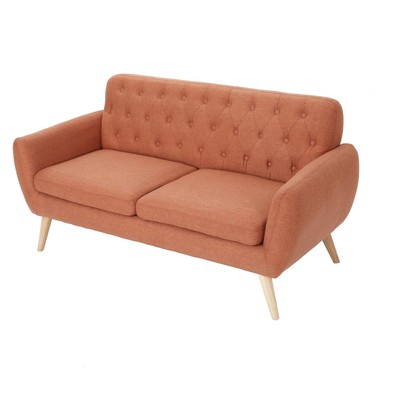 Bernice Mid-century Modern Petite Sofa by Christopher Knight Orange Modern & Con-image