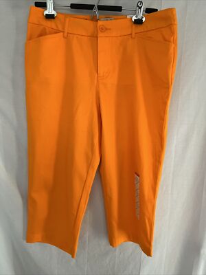 NWT St Johns Bay Secretly Slender Orange Capri Pants Women’s  Size 10 RETAIL $36-image