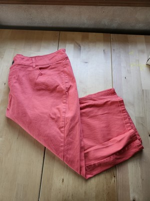 Lee Riders Womens Mid-Rise Capri Pants Size 20M Orange 5 Pocket Cotton Blend EUC-image