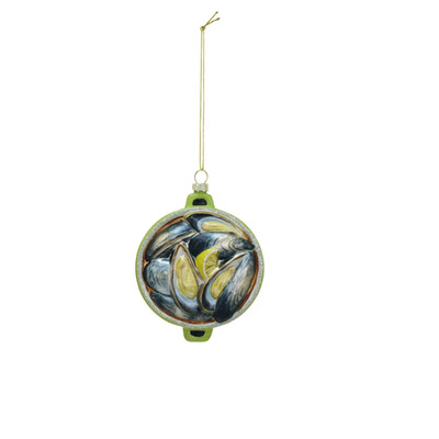 Creative Co-op Blue Clam Oysters Ornament Bauble-image