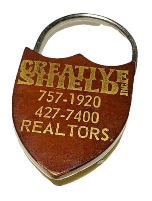 Vintage Creative Shield Realtors Realty Company Real Estate Pull Apart Keychain-image