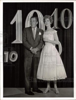 1958 Press Photo Ed Sullivan and Julia Meade on 