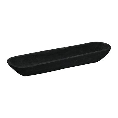 Creative Co-Op Decorative Paulownia Wood Bowl, Black 22.75