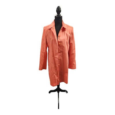 Amanda Smith Orange Overcoat Rain Jacket Mid-Length Women's  Size 14 NWT-image