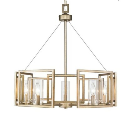 Joss & Main Candle Style Drum Chandelier finish White Gold NEW Open Box -image