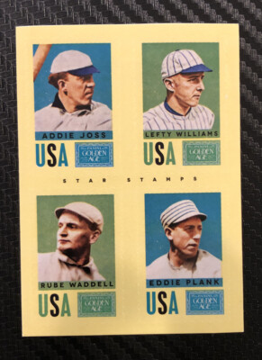 2014 Panini Golden Age Star Stamps Lefty Williams Eddie Plank Insert Card #2-image