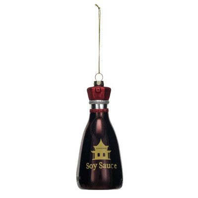 Creative Co-op Soy Sauce Bottle Glass Ornament Bauble-image