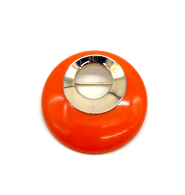 Vintage Sarah Coventry Brooch Orange Lucite Gold Tone Mid Mod-image