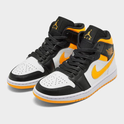 Nike Air Jordan Retro 1 Mid SE Black Laser Orange CV5276-107 US Men's 8.5-image