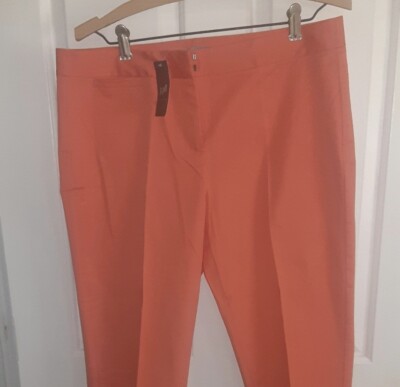 NWT  JJill Capri Pants SZ 10P Orange Mid Rise Slim Straight-image