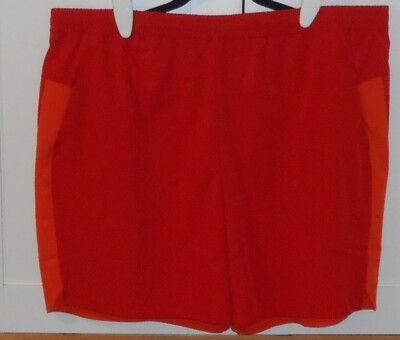 WOMEN'S TEK GEAR RED WITH ORANGE TRIM MID-RISE WOVEN TRAINING SHORTS - XXLARGE-image