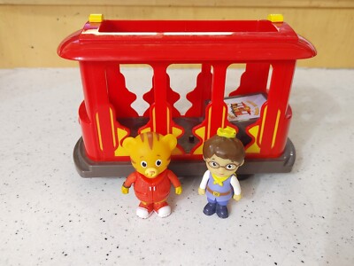 Daniel Tigers Fred Rogers Co Neighborhood Pull Back n Go Trolley PBS Retired Toy-image
