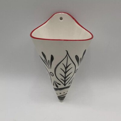 Creative Co-op Ceramic Boho Wall Pocket-image