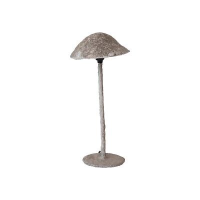 Creative Co-Op Handmade Paper Mache and Metal Mushroom Table Lamp, Grey-image