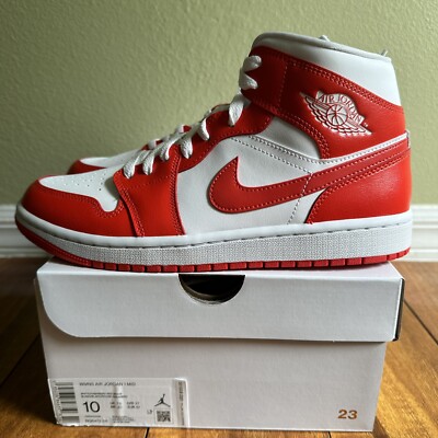 Jordan 1 Mid Syracuse Habanero Red White BQ6472-116 Women’s Size 10-image